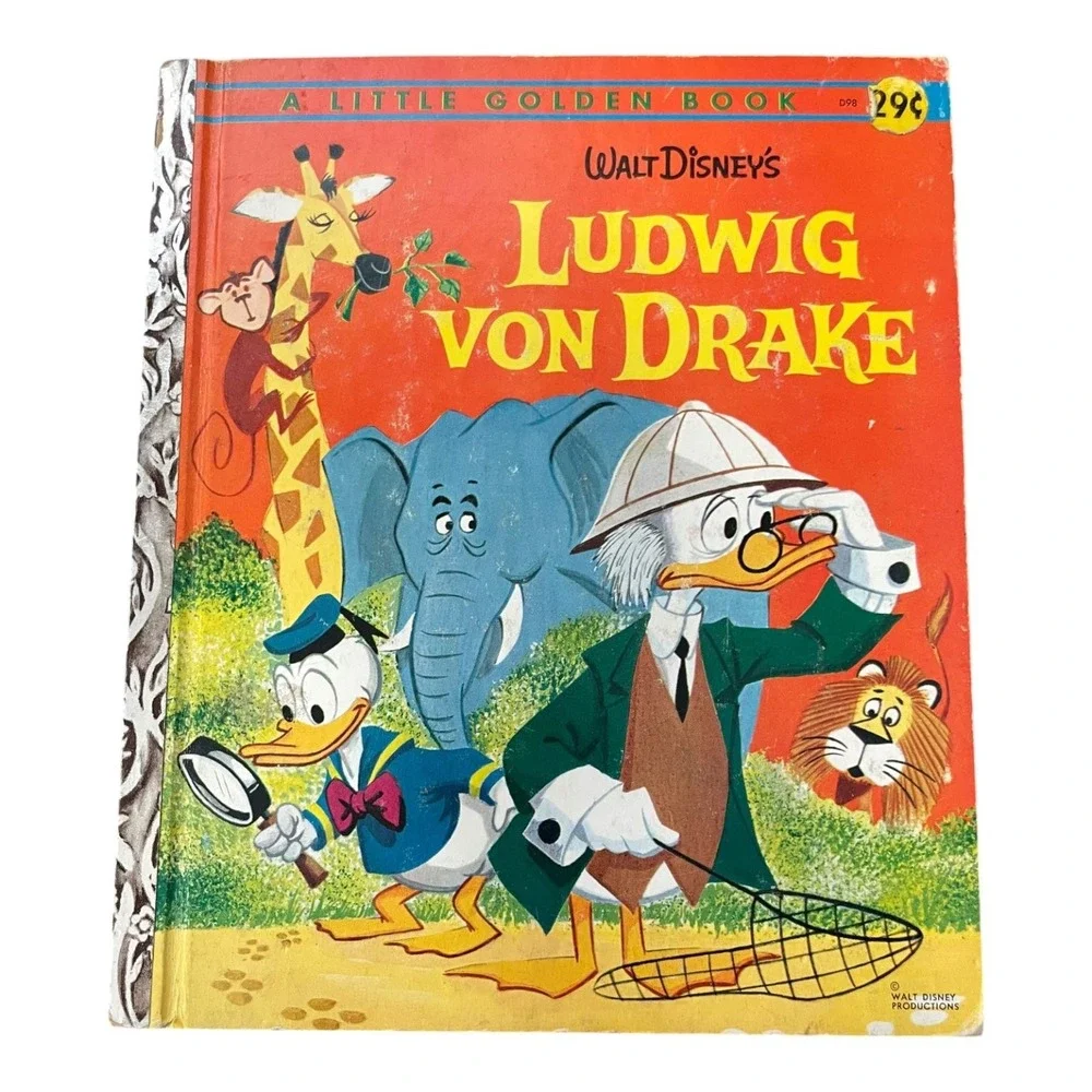 Walt Disney's Ludwig Von Drake A Little Golden Book 1961 Vintage Hardcover